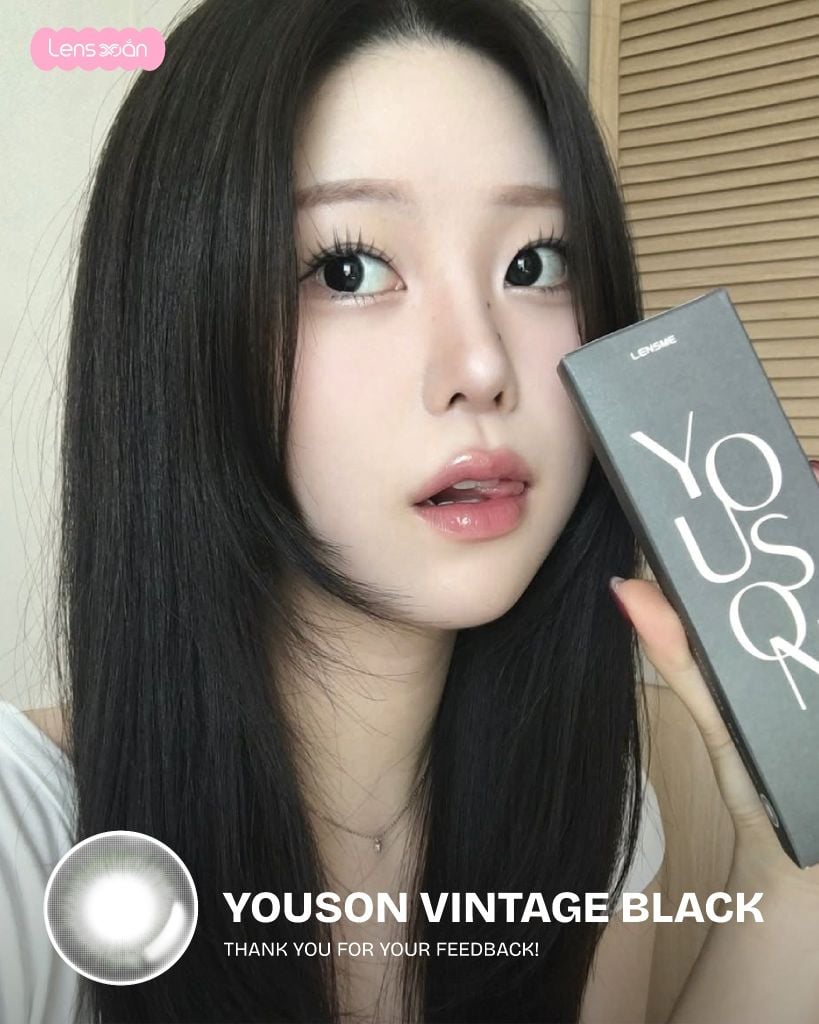 Youson Brown và Vintage Black lens Me giãn tròng tự nhiên 14.3mm
