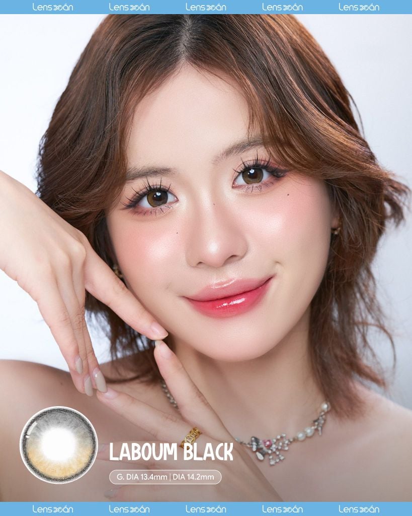 Laboum Black OLENS lens đen highlight nâu vàng G.DIA 13.4mm DIA 14.2mm