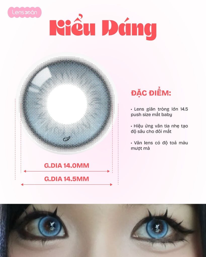 Ryu’s Sky Muse Blue lens xanh biển giãn tròng 14.5mm chính hãng