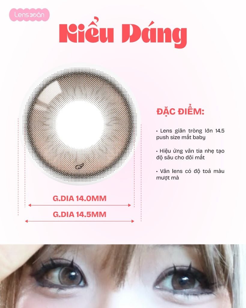 Ryu’s Coco Brown OLens lens nâu cam nude giãn tròng 14.5mm chính hãng
