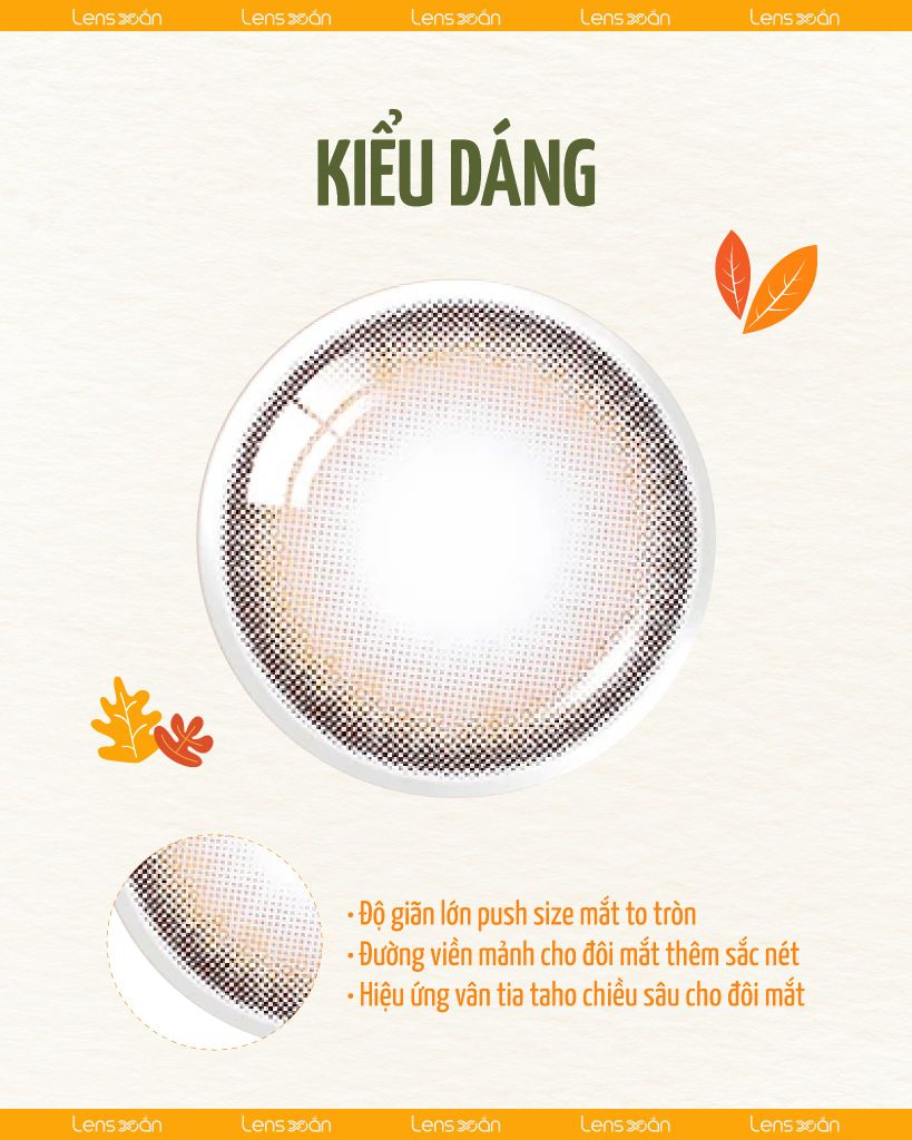 NILS BROWN – Lens nâu cam ấm rạng rỡ, top seller mùa kỷ yếu | Lens Xoắn