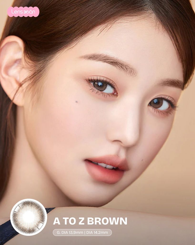 A to Z Kristin Brown lens nâu sữa giãn tròng 13.6mm chính hãng