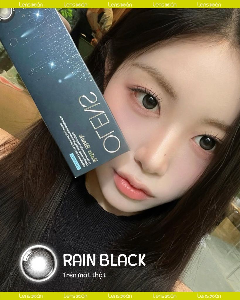 Rain Black OLENS – Lens đen giãn tròng ánh bạc highlight Hàn Quốc tại Lens Xoắn