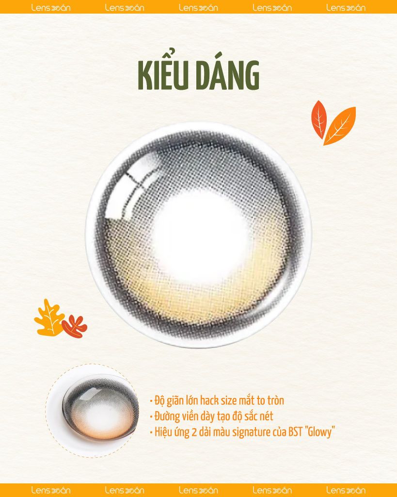 BIG GLOWY MOCHA BROWN – Lens nâu mocha mắt ướt, hack size búp bê