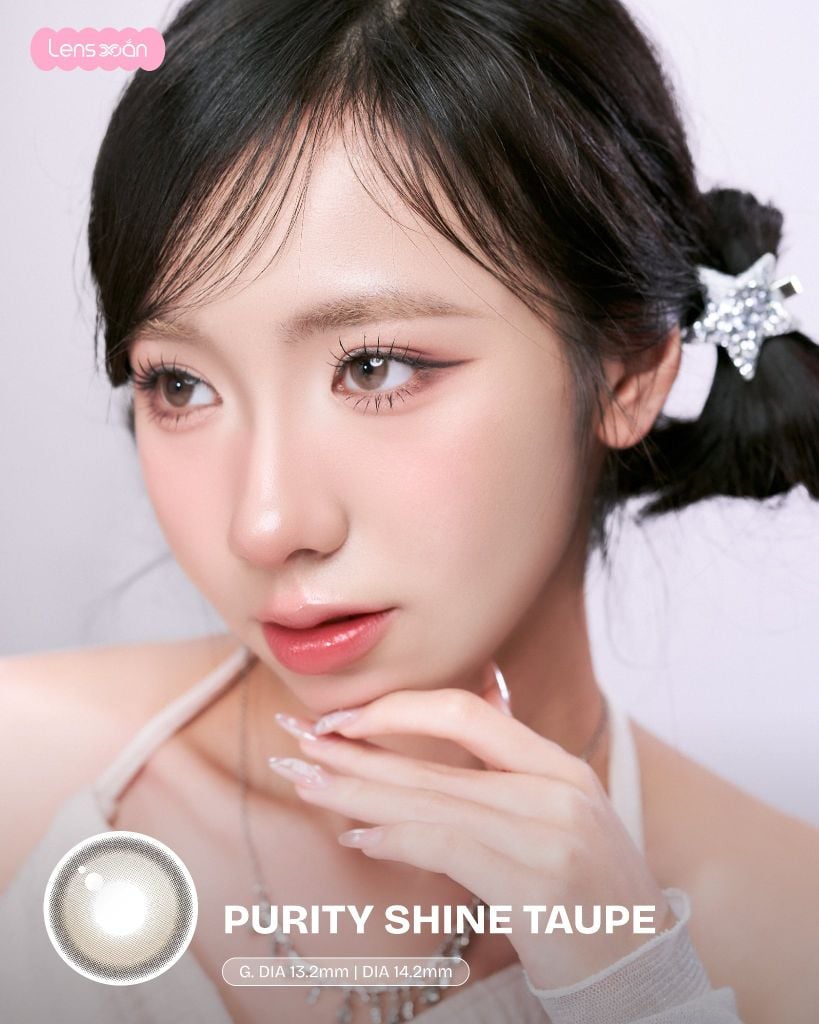 Purity Shine Taupe Brown Olola lens nâu sữa lạnh tự nhiên