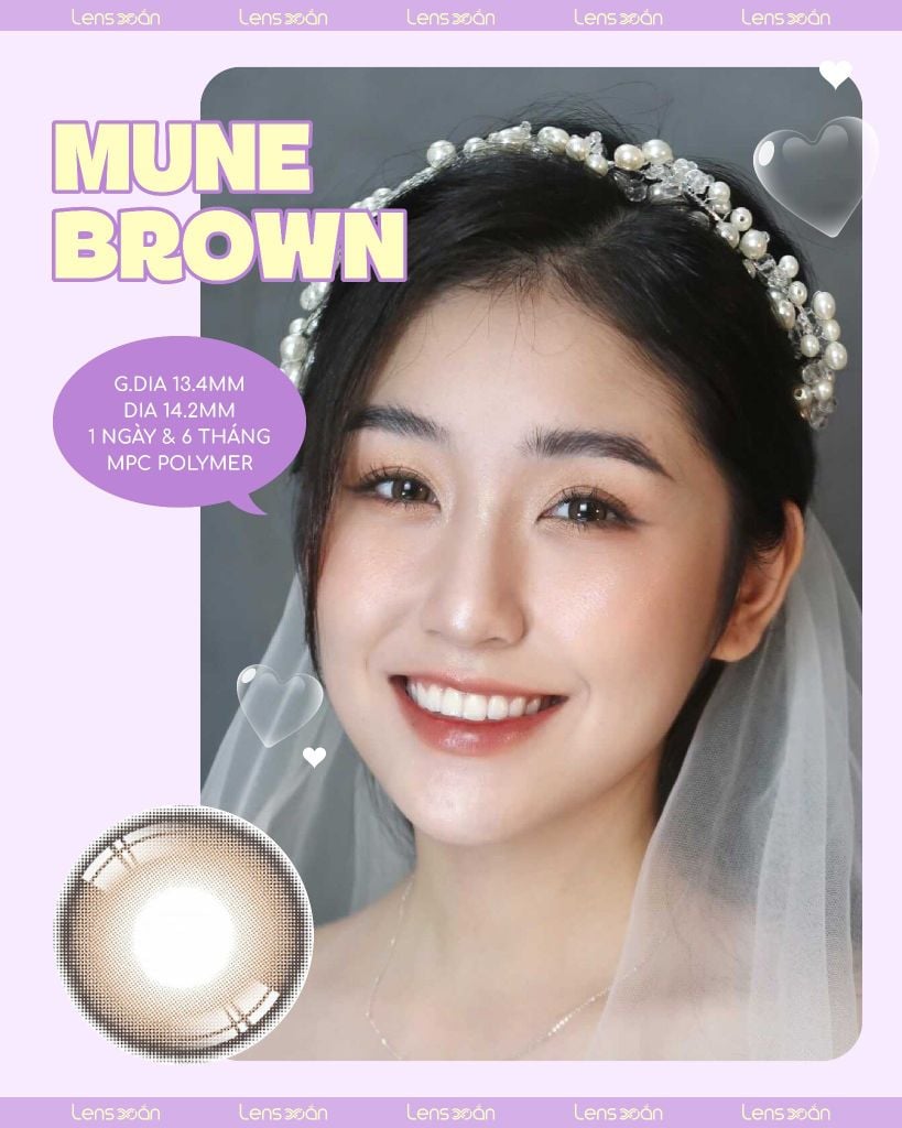 Lens Oriana Mune Brown cho cô dâu – Tone nâu ánh hồng tự nhiên