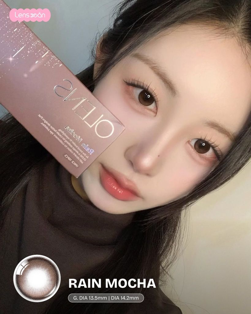 Rain Mocha OLENS lens nâu mocha 1 ngày trong veo chính hãng Lens Xoắn