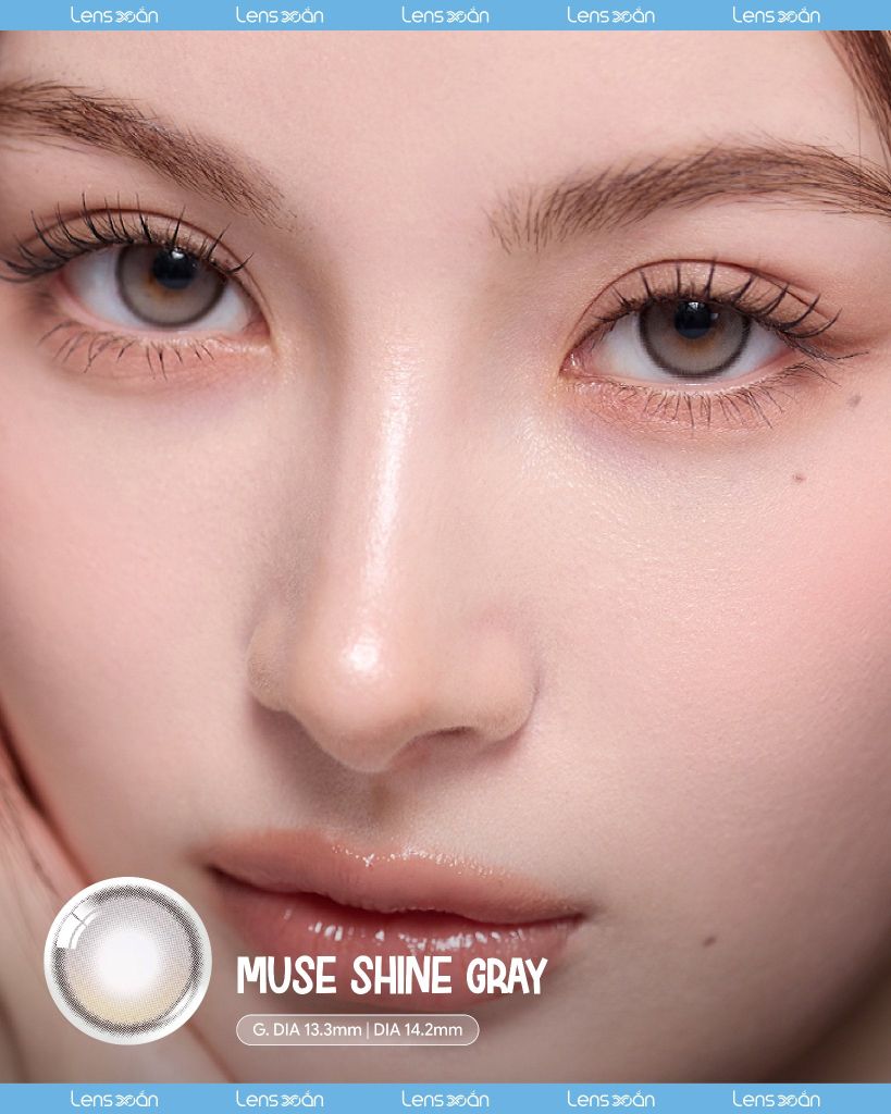 Muse Shine Gray OLENS – Lens xám khói dịu nhẹ chất liệu Puscon tại Lens Xoắn