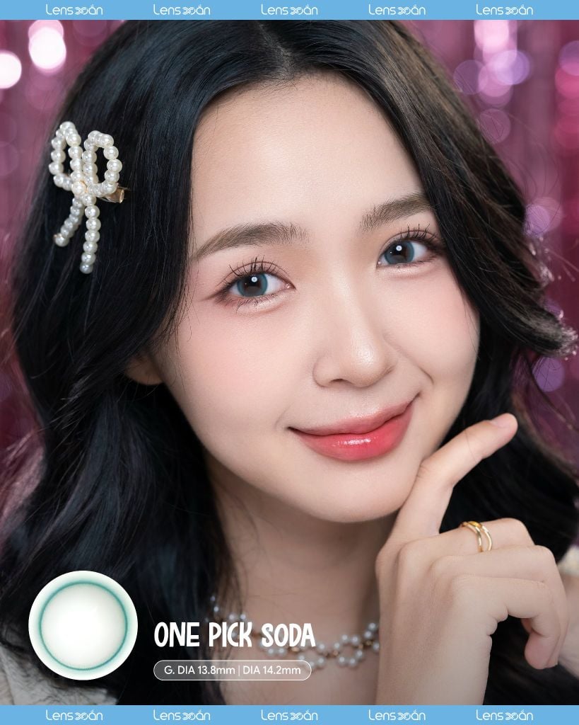 One Pick Soda – Lens xanh soda pastel trong trẻo, blend mượt, dễ đeo