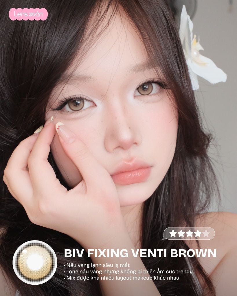 Lens BIV Oatmeal nâu sữa tự nhiên cho mắt trong veo nhẹ nhàng
