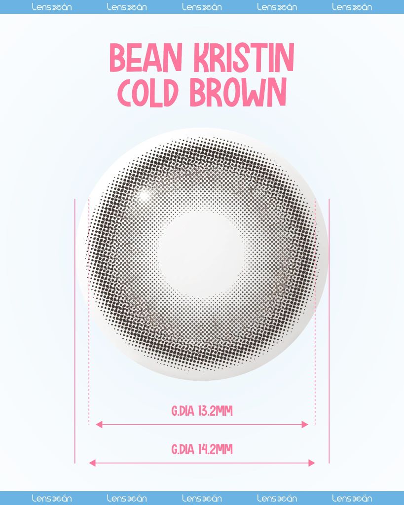 Bean Kristin Cold Brown – Lens nâu lạnh ánh khói 1 ngày cho makeup tone lạnh