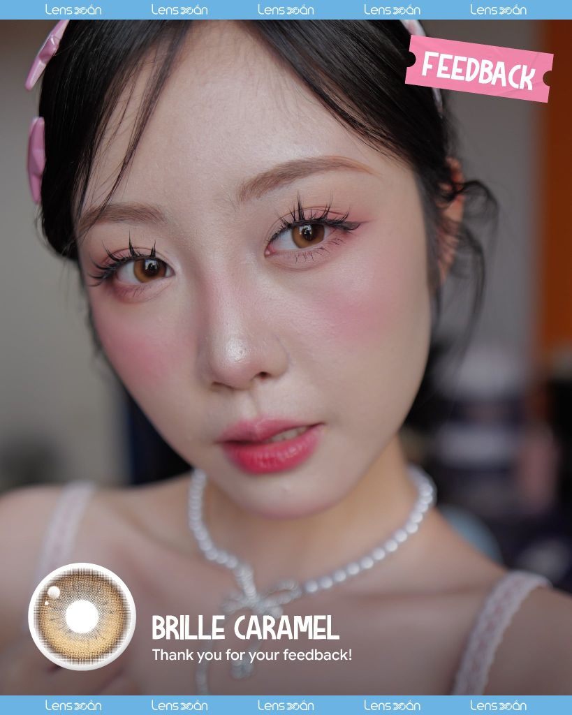 Brille Caramel MYFiPN lens nâu cam caramel tự nhiên tại Lens Xoắn