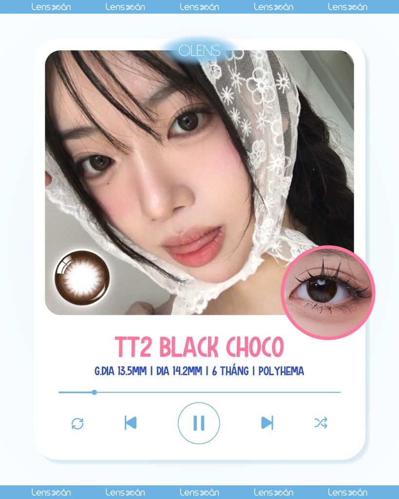 BST lens đen giãn tròng on trend 2025 tại Lens Xoắn