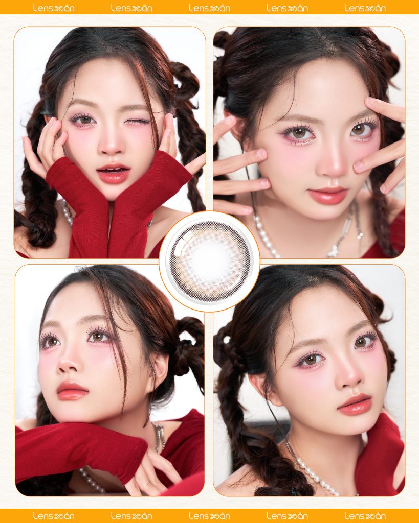 NILS BROWN – Lens nâu cam ấm rạng rỡ, top seller mùa kỷ yếu | Lens Xoắn