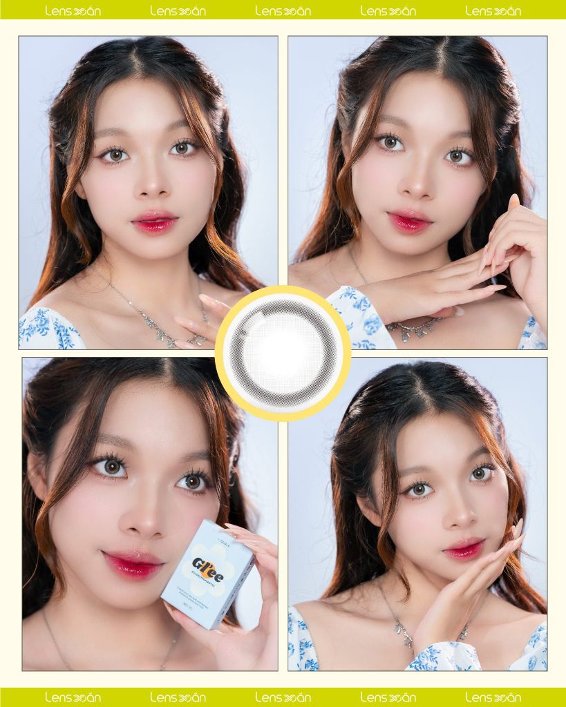 GLEE Gray OLOLA lens xám ánh sữa tự nhiên glowy.
