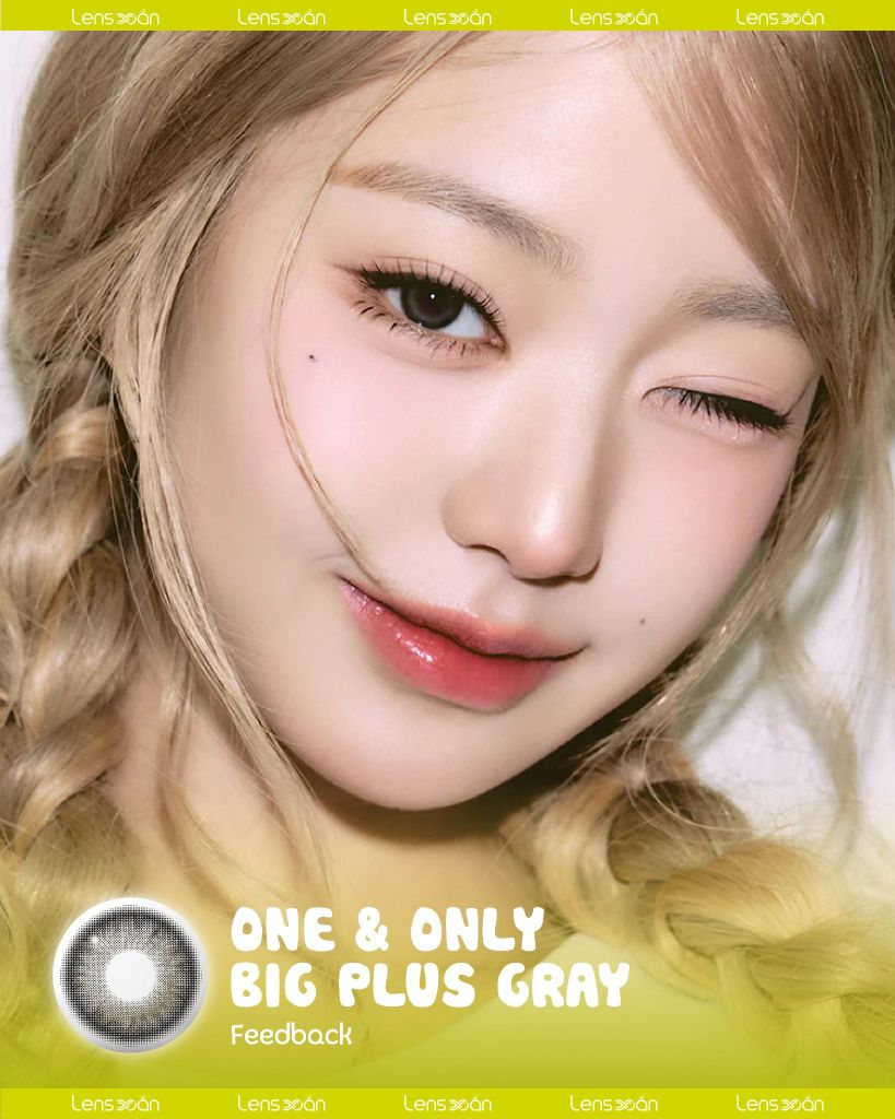 Lens One & Only Big Plus Gray Hapa Kristin xám đen highlight bạc