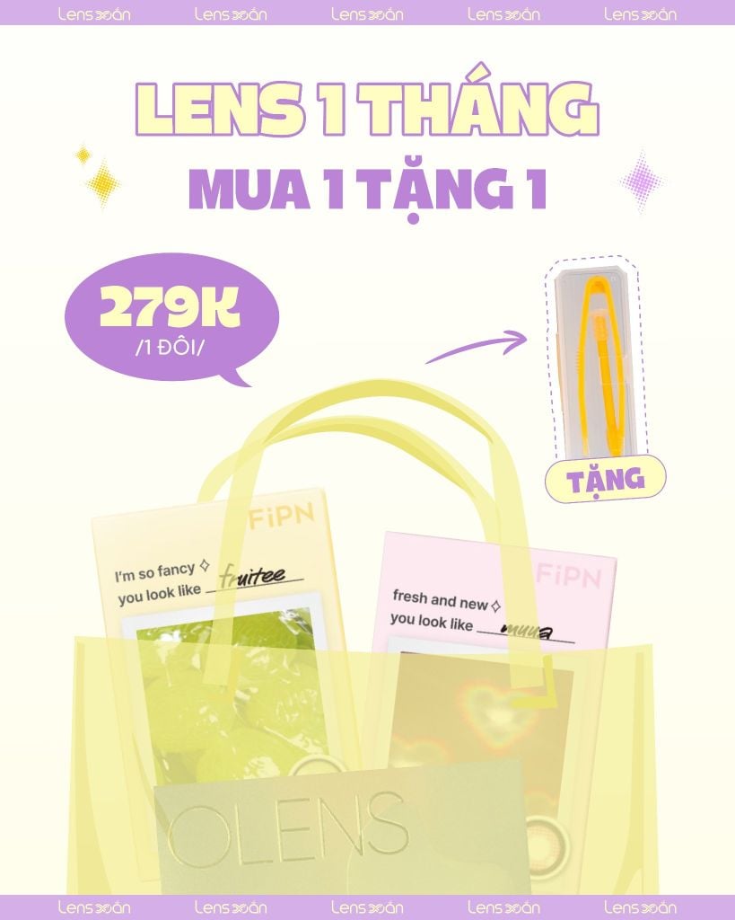 Ưu đãi lens 1 tháng Glowy Tear – Hộp dụng cụ lens tặng kèm
