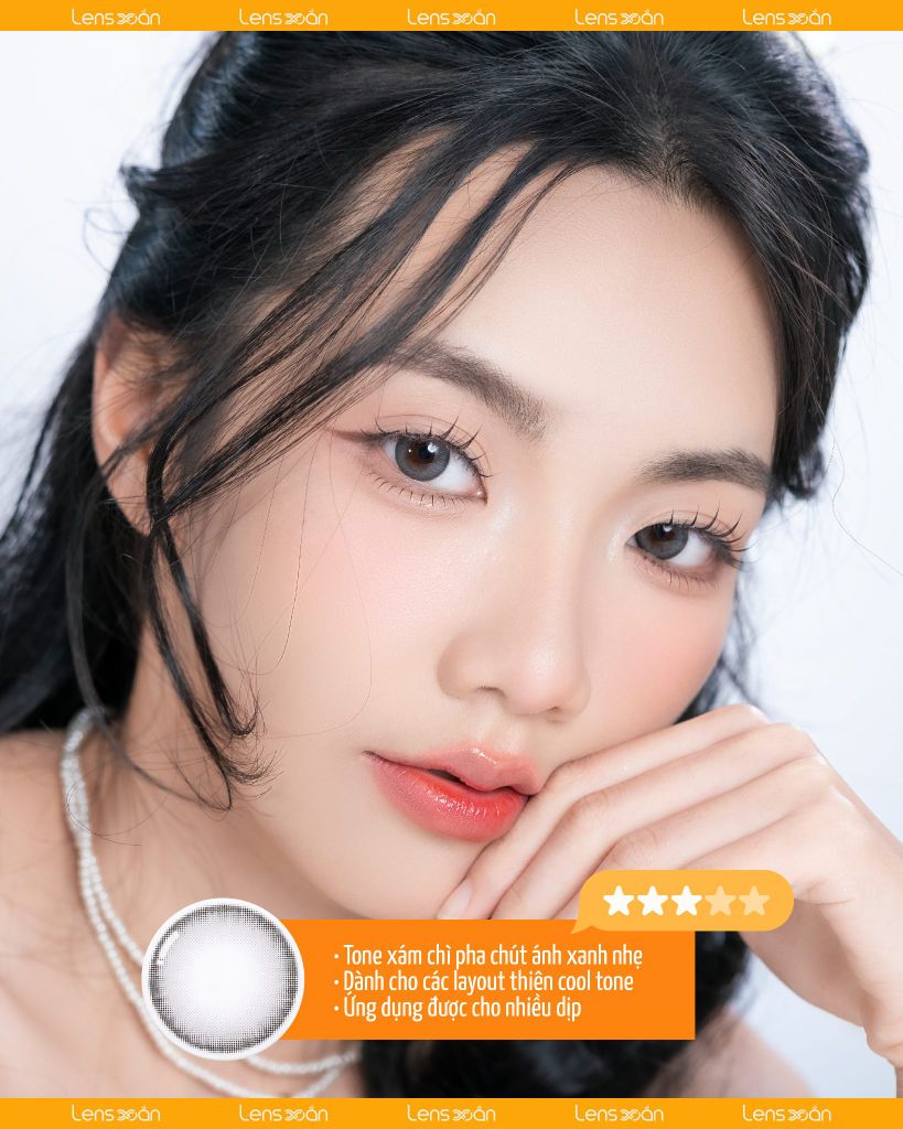 Nils Gray – Lens xám kim loại trendy từ OLENS | Lens Xoắn