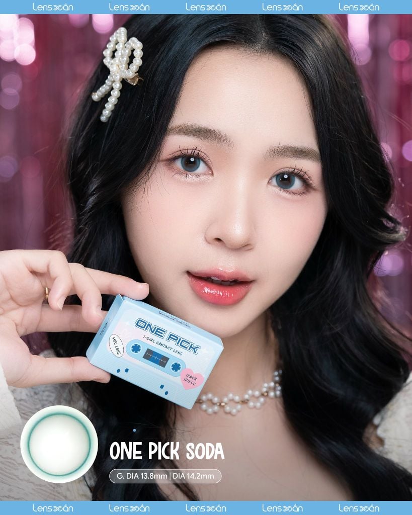 One Pick Soda – Lens xanh soda pastel trong trẻo, blend mượt, dễ đeo