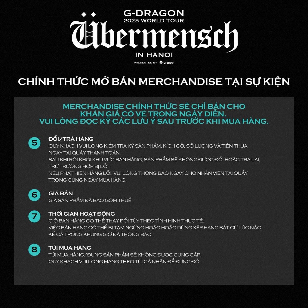 Merchandise G-DRAGON Übermensch 2025