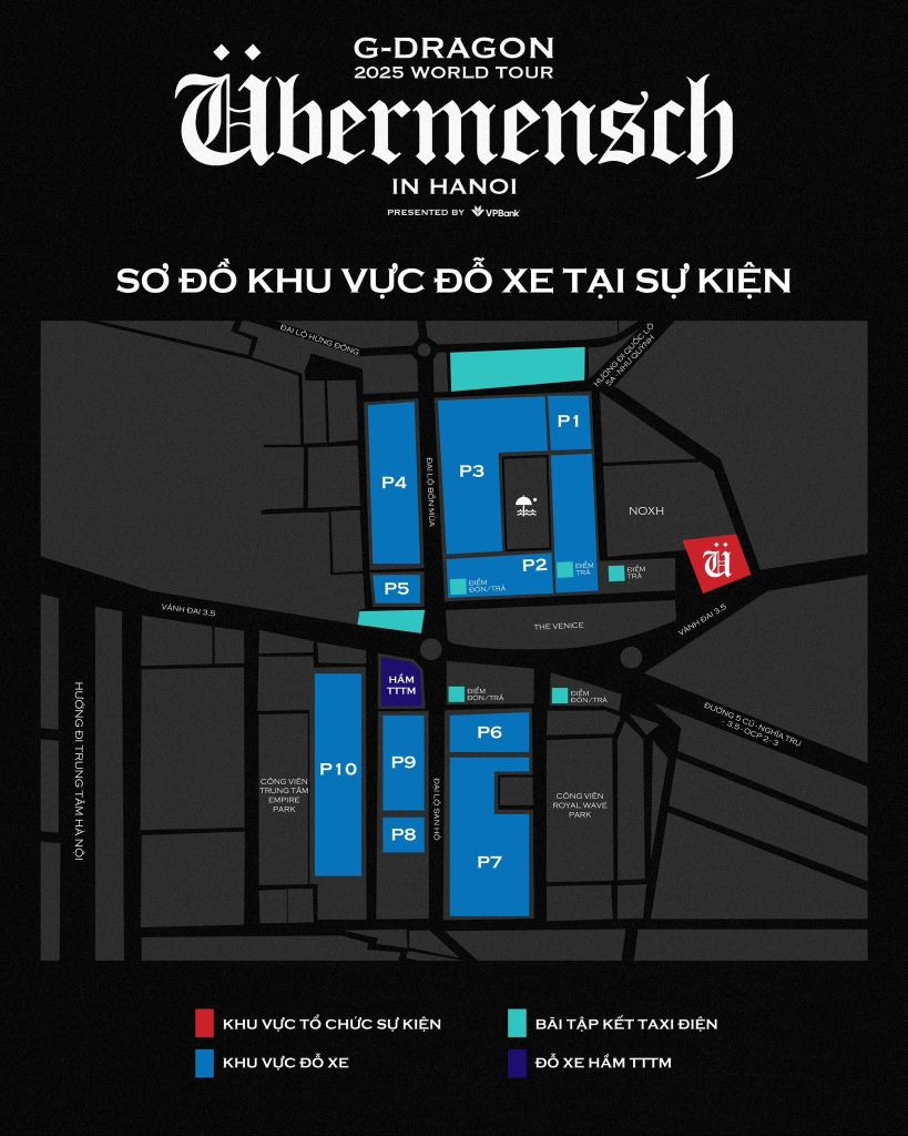 Sơ đồ đỗ xe chính thức 8Wonder Ocean City – Übermensch Hanoi