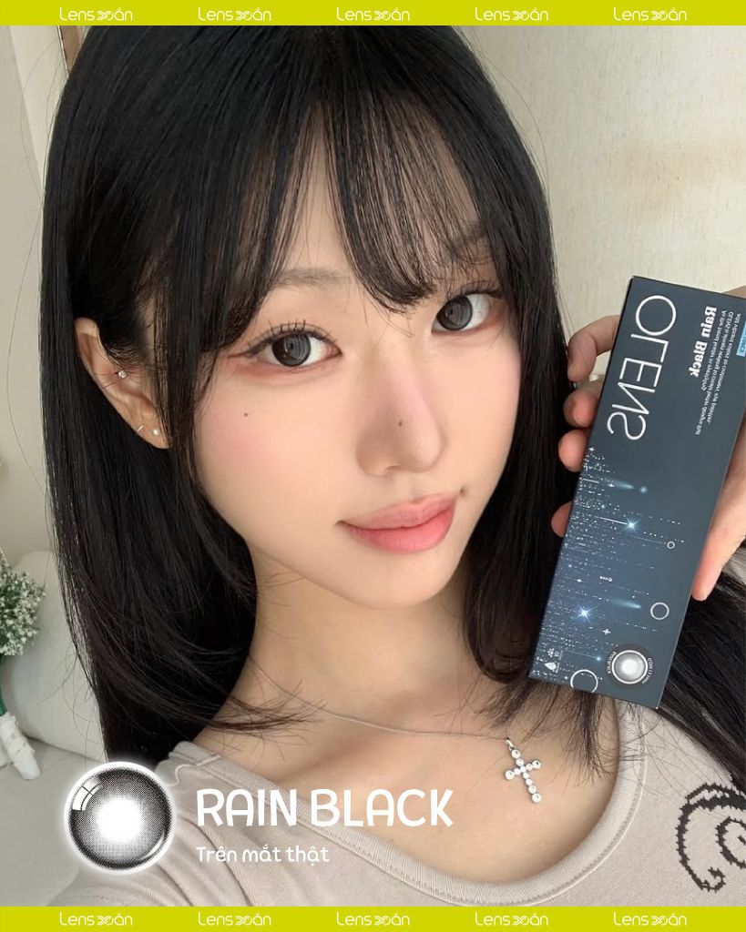Rain Black OLENS – Lens đen gi82ãn tròng ánh bạc highlight Hàn Quốc tại Lens Xoắn