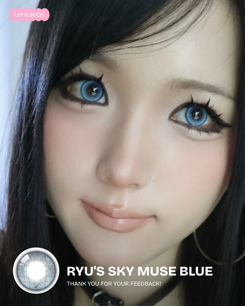 Ryu’s Sky Muse Blue lens xanh biển giãn tròng 14.5mm chính hãng
