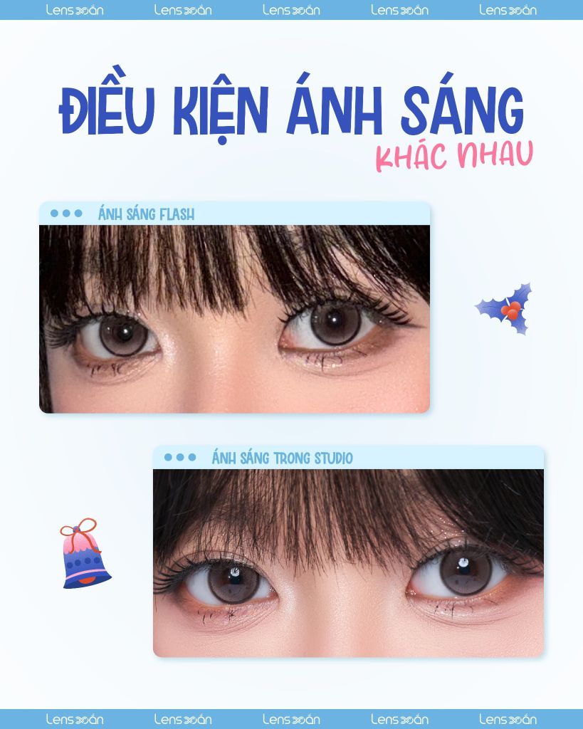 Glowy Tear Brown OLENS 1 tháng chất liệu Puscon tone nâu hồng khói