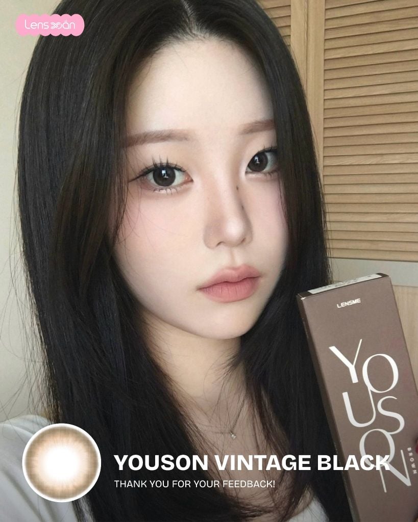 Youson Vintage Black lens đen tự nhiên giãn tròng 13.8mm chính hãng