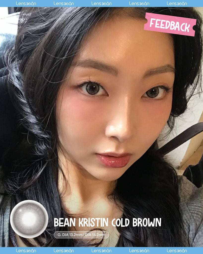 Bean Kristin Cold Brown – Lens nâu lạnh ánh khói 1 ngày cho makeup tone lạnh