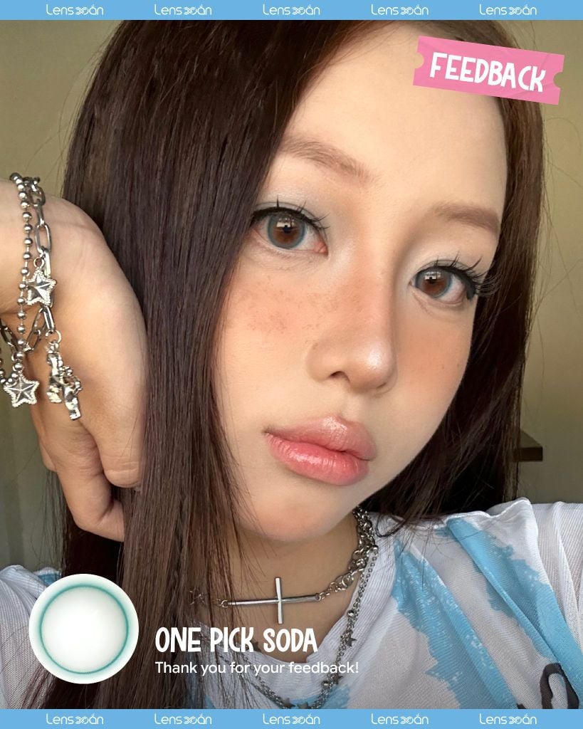 One Pick Soda – Lens xanh soda pastel trong trẻo, blend mượt, dễ đeo