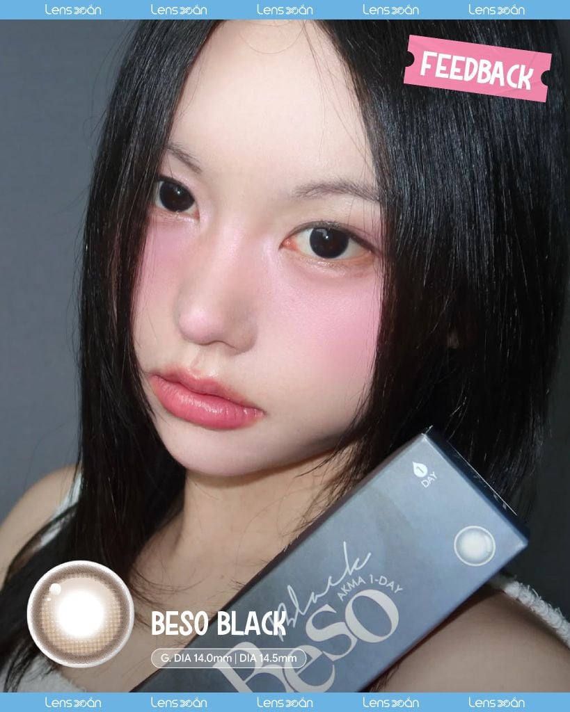BESO Black 14.5 – Lens đen baby giãn tròng 1 ngày tự nhiên