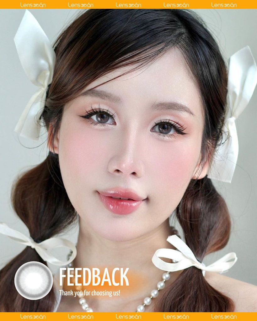 Lens xám khói Tearing Gray – màu trong veo, viền mảnh, cho ánh nhìn tự nhiên