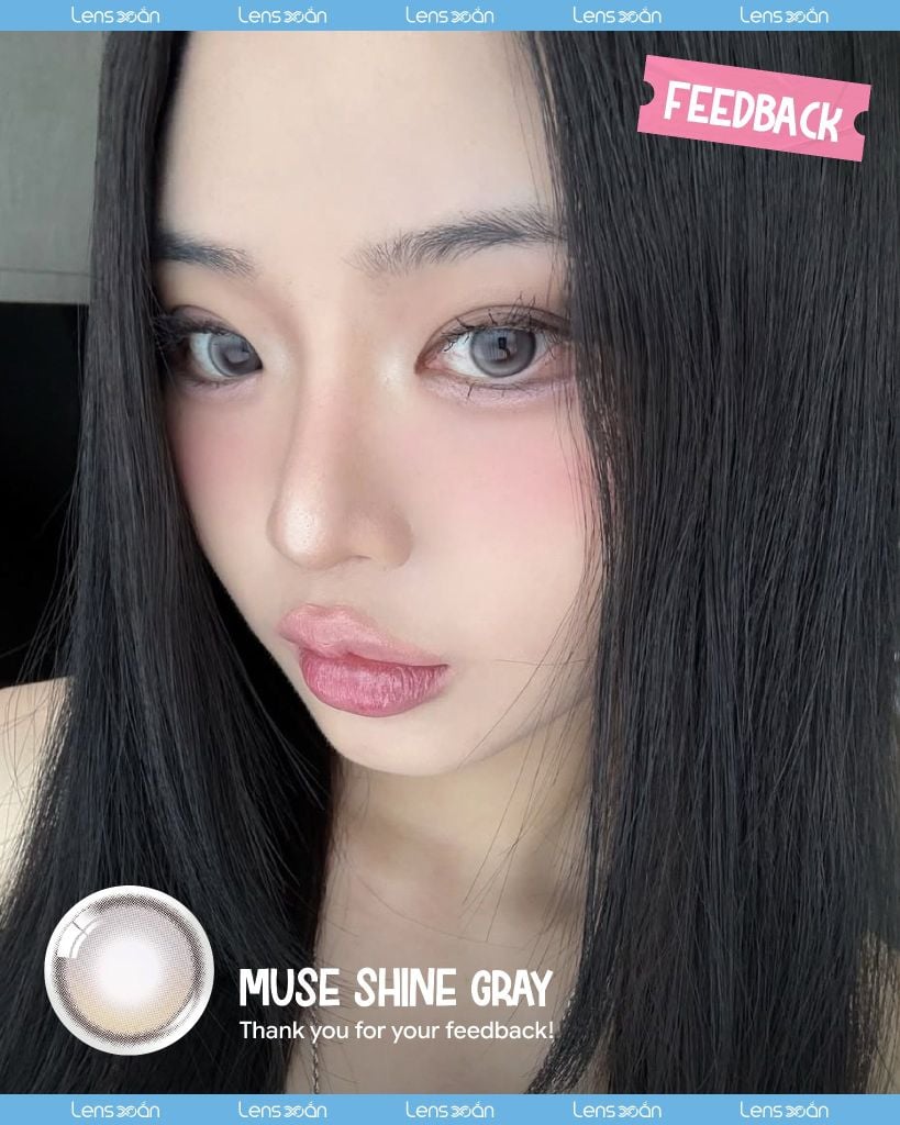 Muse Shine Gray OLENS – Lens xám khói dịu nhẹ chất liệu Puscon tại Lens Xoắn