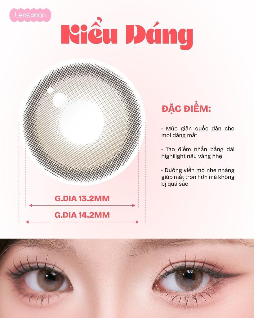Purity Shine Taupe Brown Olola lens nâu sữa lạnh tự nhiên