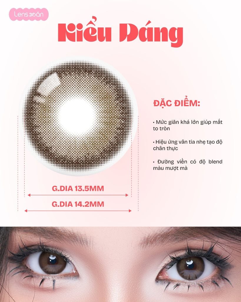 Muted Choco Olola lens nâu choco trầm tự nhiên