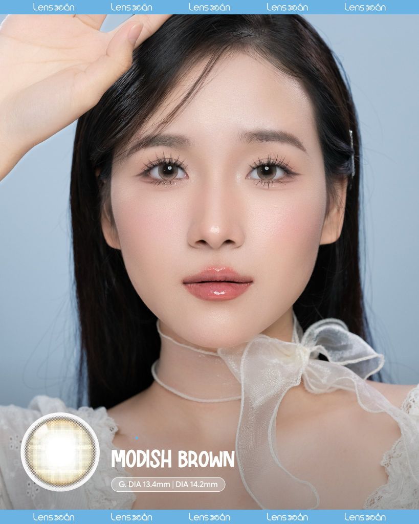 Modish Brown OLOLA – Lens nâu lạnh ánh khói tự nhiên, trong veo dễ đeo
