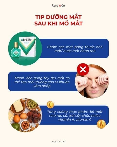 Người vừa mổ mắt được bác sĩ tư vấn về thời điểm đeo lens an toàn