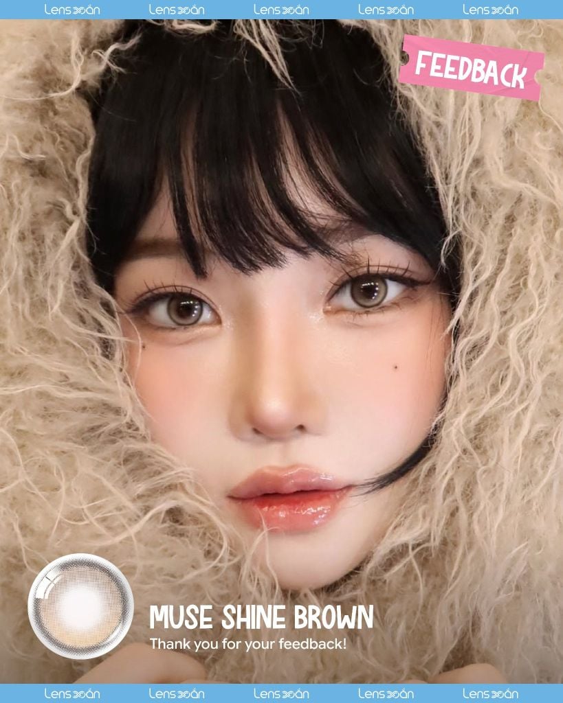 Review Muse Shine Brown OLENS nâu lạnh highlight đeo mắt thật tự nhiên