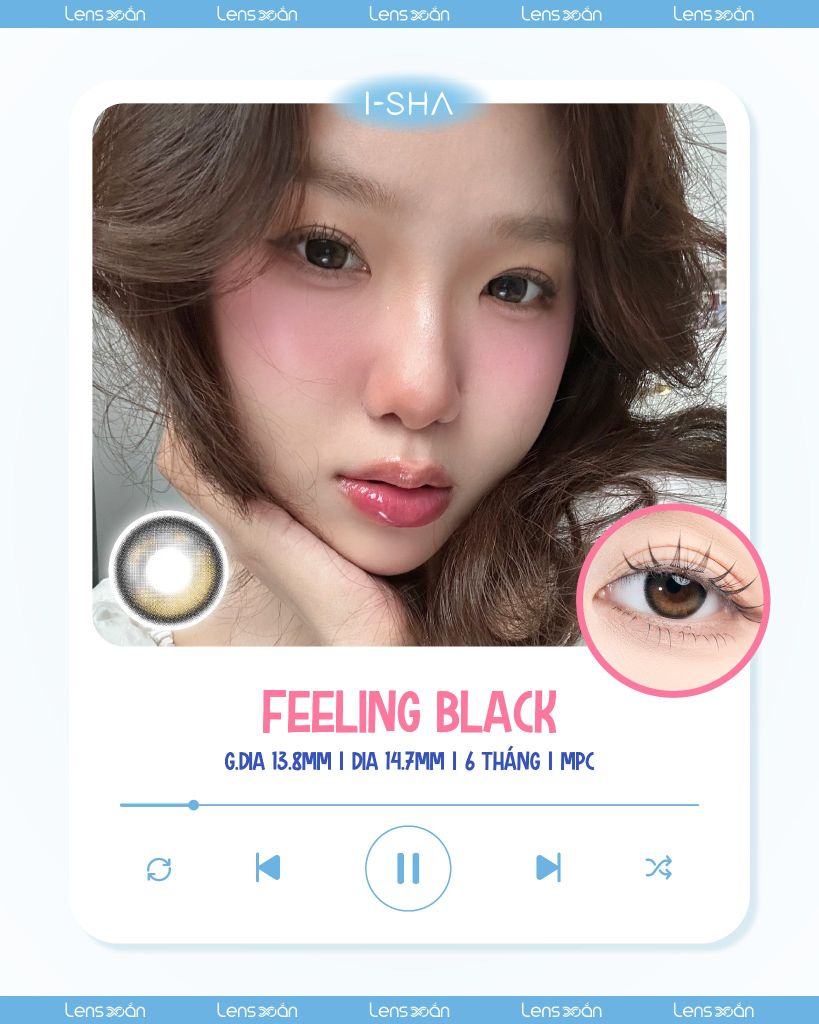 BST lens đen giãn tròng on trend 2025 tại Lens Xoắn