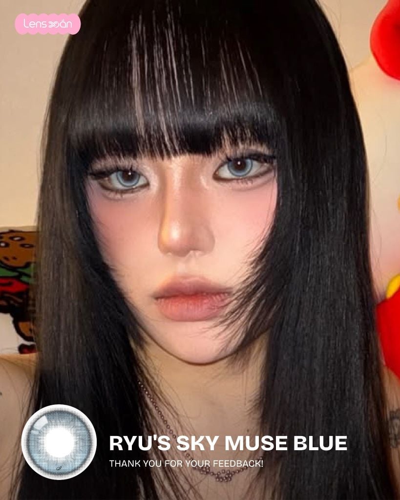 Ryu’s Sky Muse Blue lens xanh biển giãn tròng 14.5mm chính hãng