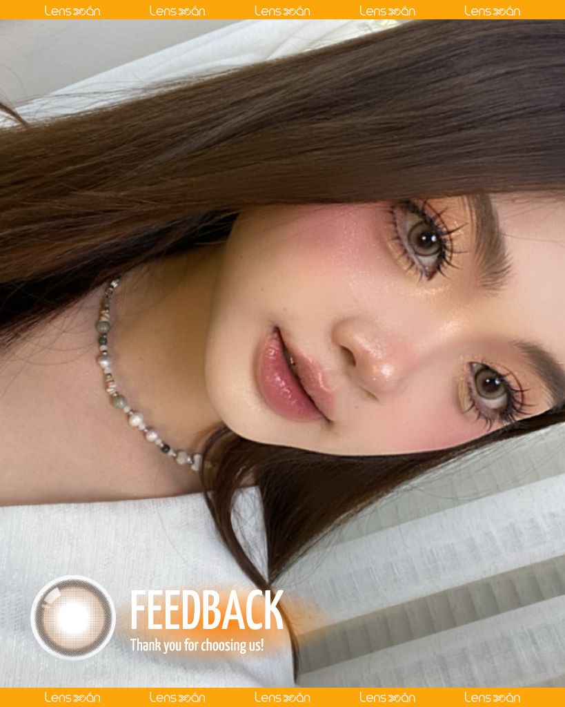 Lens Glint Brown nâu cát lạnh cá tính với viền dày nổi bật