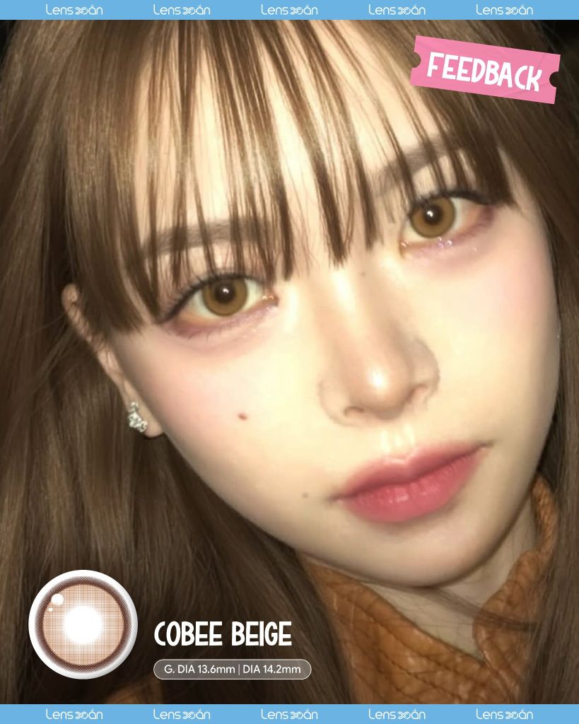 Lens COBEE BEIGE MYFIPN nâu caramel ánh cam giãn tròng tự nhiên