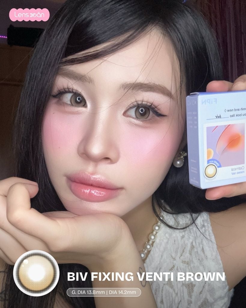 Lens BIV Oatmeal nâu sữa tự nhiên cho mắt trong veo nhẹ nhàng