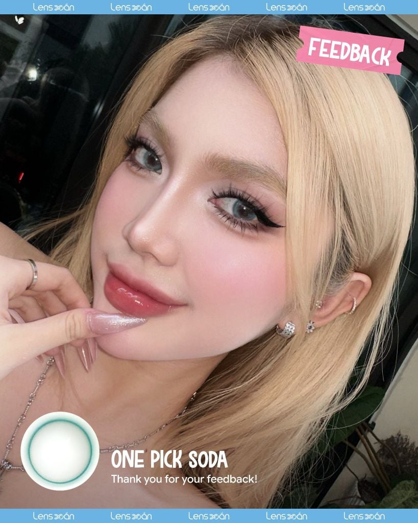 One Pick Soda – Lens xanh soda pastel trong trẻo, blend mượt, dễ đeo