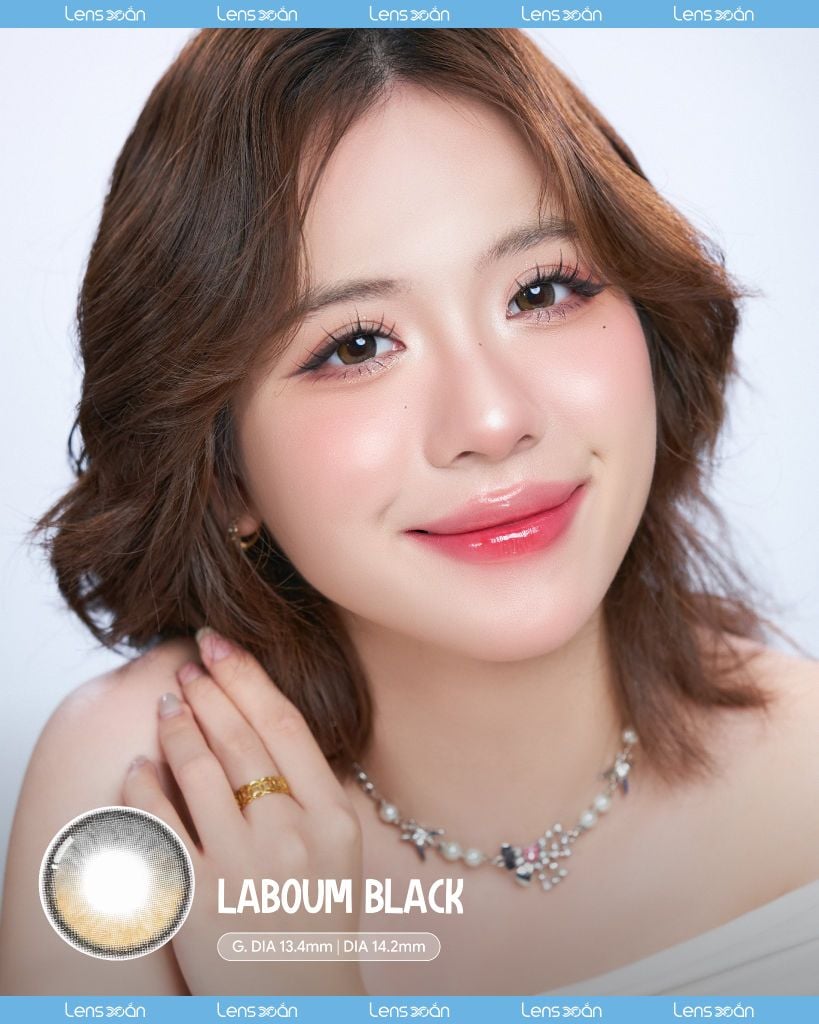 Laboum Black OLENS lens đen highlight nâu vàng G.DIA 13.4mm DIA 14.2mm