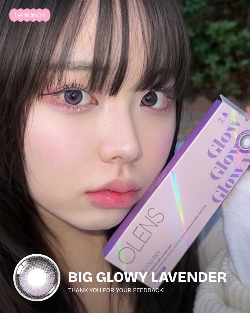 Big Glowy Lavender Olens lens tím pastel hiệu ứng hai dải màu