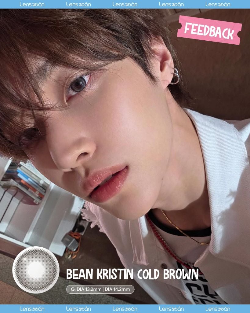 Bean Kristin Cold Brown – Lens nâu lạnh ánh khói 1 ngày cho makeup tone lạnh