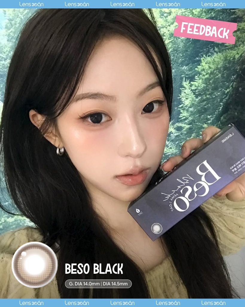 BESO Black 14.5 – Lens đen baby giãn tròng 1 ngày tự nhiên