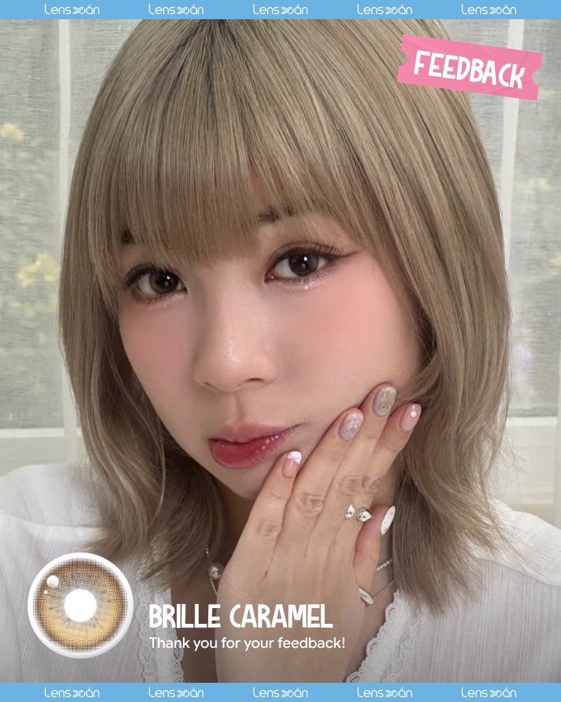 Brille Caramel MYFiPN lens nâu cam caramel tự nhiên tại Lens Xoắn